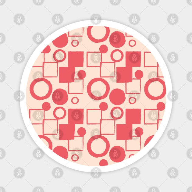 Squares and Circles Seamless Pattern 012#001 Magnet by jeeneecraftz